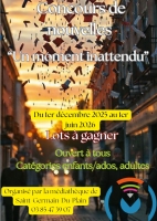 Appel à textes - Thème : Moment inattendu Organisateur : Médiathèque de Saint-Germain-du-Plain