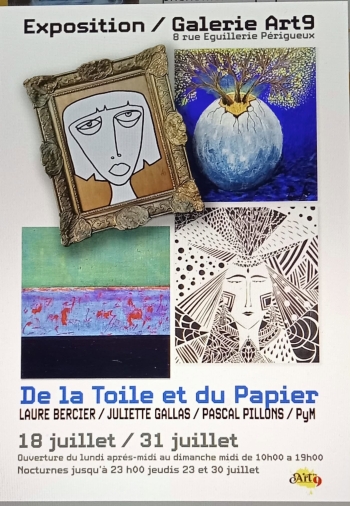 De la toile et du papier - galerie Art’9 - Périgueux