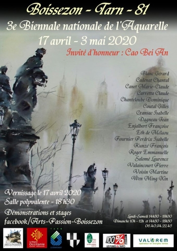 3è Biennale nationale de l'aquarelle - Vernissage 16 avril, 18h30 - Boissezon, 81490