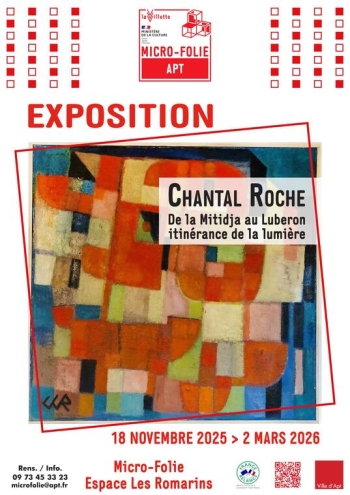 Chantal Roche -  Espace culturel Les Romarins, rue Cély 84400  Apt