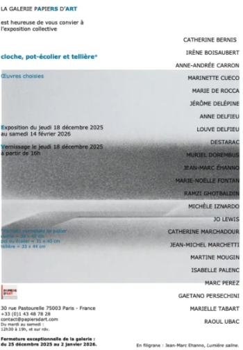 Cloche, pot-écolier et tellière - PAPIERS D'ART, Paris