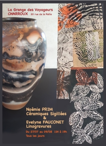 Exposition Collective Céramiques et Linogravures - La Grange des Voyageurs - Charroux