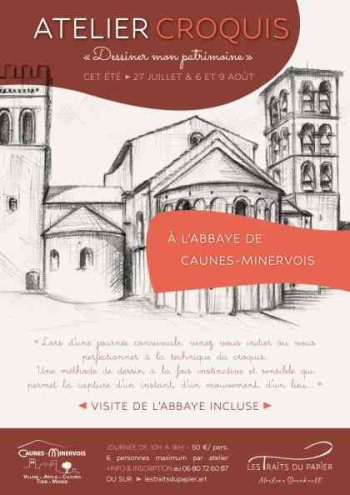 Atelier croquis "Dessiner mon patrimoine" - Abbaye de Caunes-Minervois